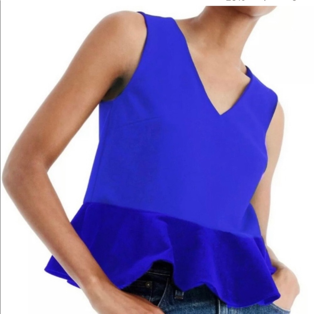 J. Crew Women's Blue Peplum Top